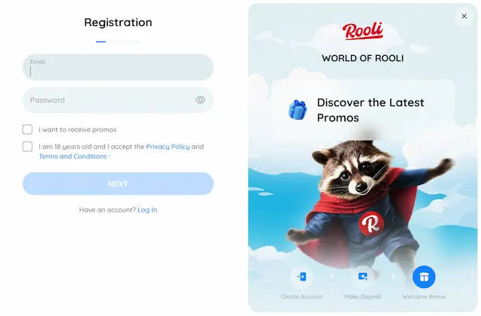 Rooli Casino Australia sign up